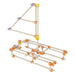 Mechanical model with white rods and colorful connectors on a white background from beaver