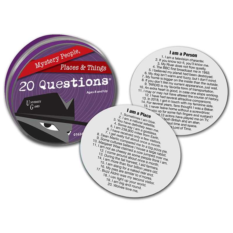 20 Questions Card Game in Tin internal