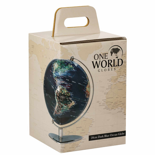20cm Dark Blue Ocean Globe box