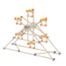Mechanical model with white rods and colorful connectors on a white background from beaver