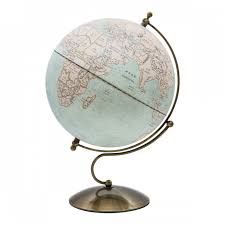 30cm Light Antique Metal Base World Globe small image