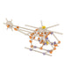 Toy construction set with white, orange, and purple components on a white background from Beaver