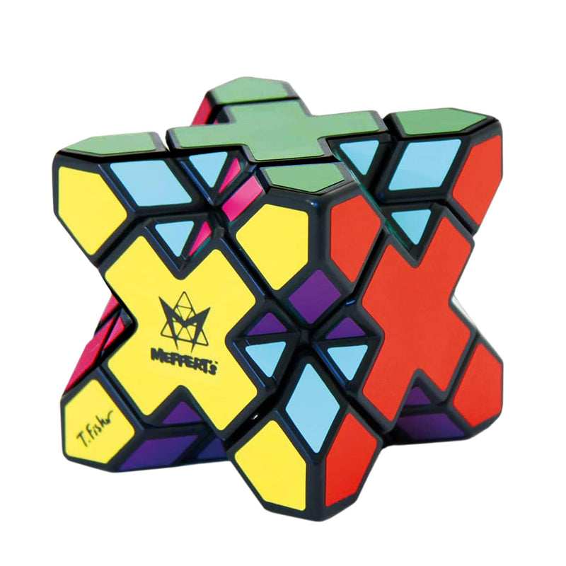 Colorful puzzle cube with Mefferts branding on a white background