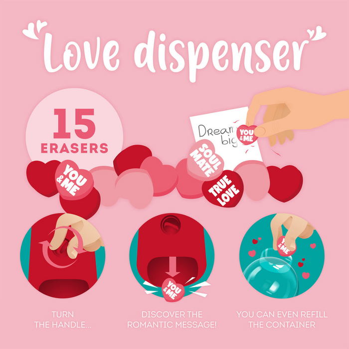 Love Dispenser 15 Erasers