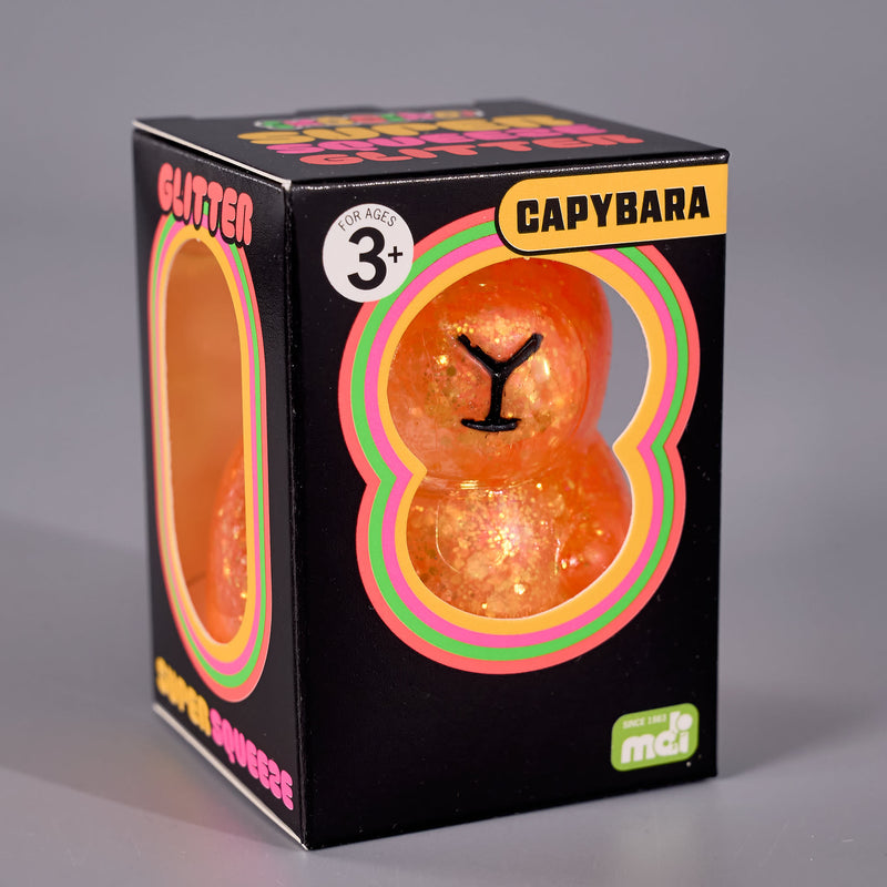 glitter capybara combines soft, tactile comfort with shimmering sparkle that catches the light beautifully.