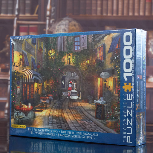 Eurographics puzzle box for 'The French Walkway' puzzle with a scenic street design.