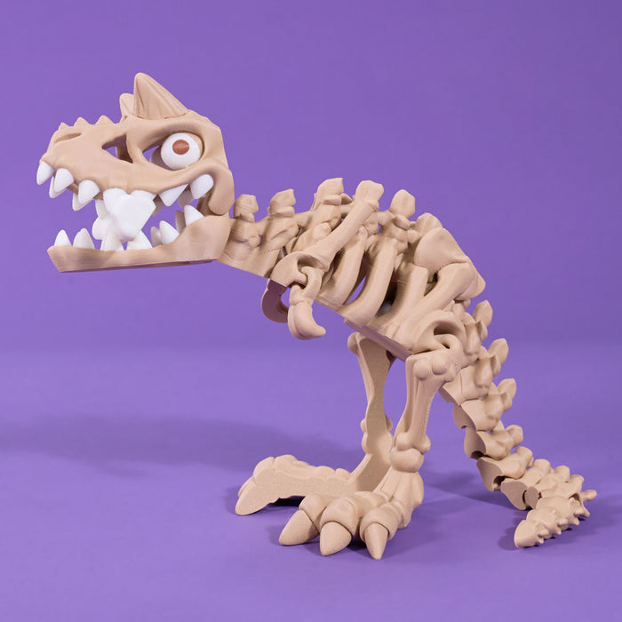 Carontaurus bones skeleton professor plums on a purple background