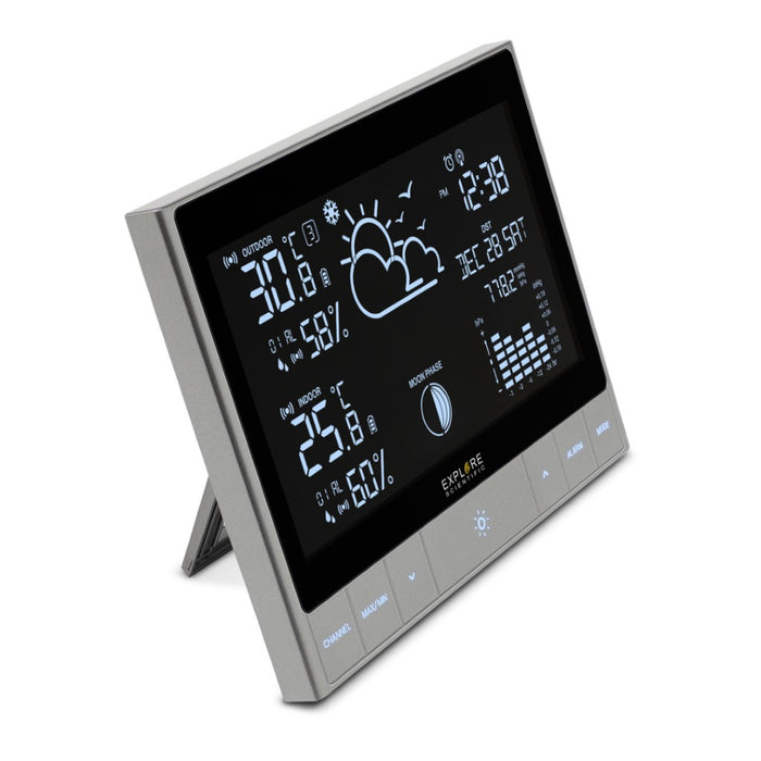 Advanced Weather Station with LED Touch Keys side angle