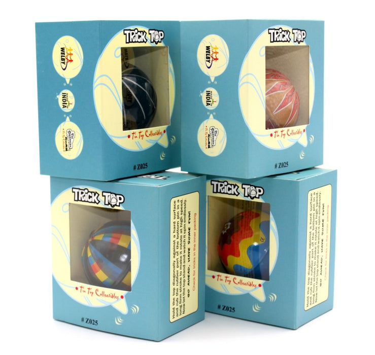 balloon trick spinning top packaging and colour options in Display