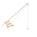 Simple mechanical model with a lever and pulley system on a white background from beaver