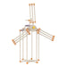 Mechanical model with gears and levers on a white background