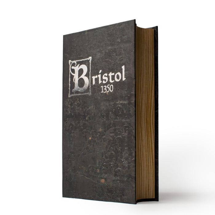 Book with 'Bristol 1350' embossed on the cover against a white background