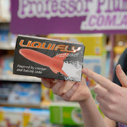 A orange heebie Jeebies  liquifly rocket-shaped displayed the professor plums shop
