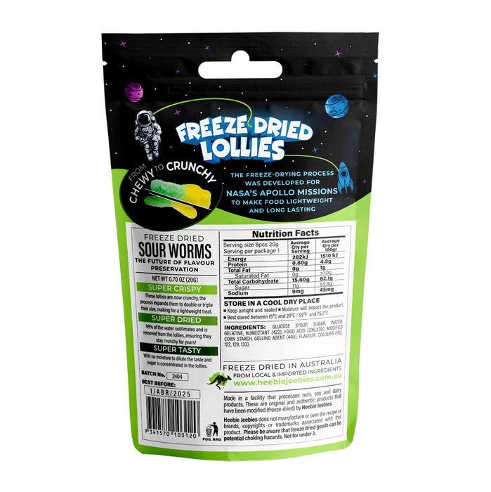 Freeze Dried Sour Worms - Mini