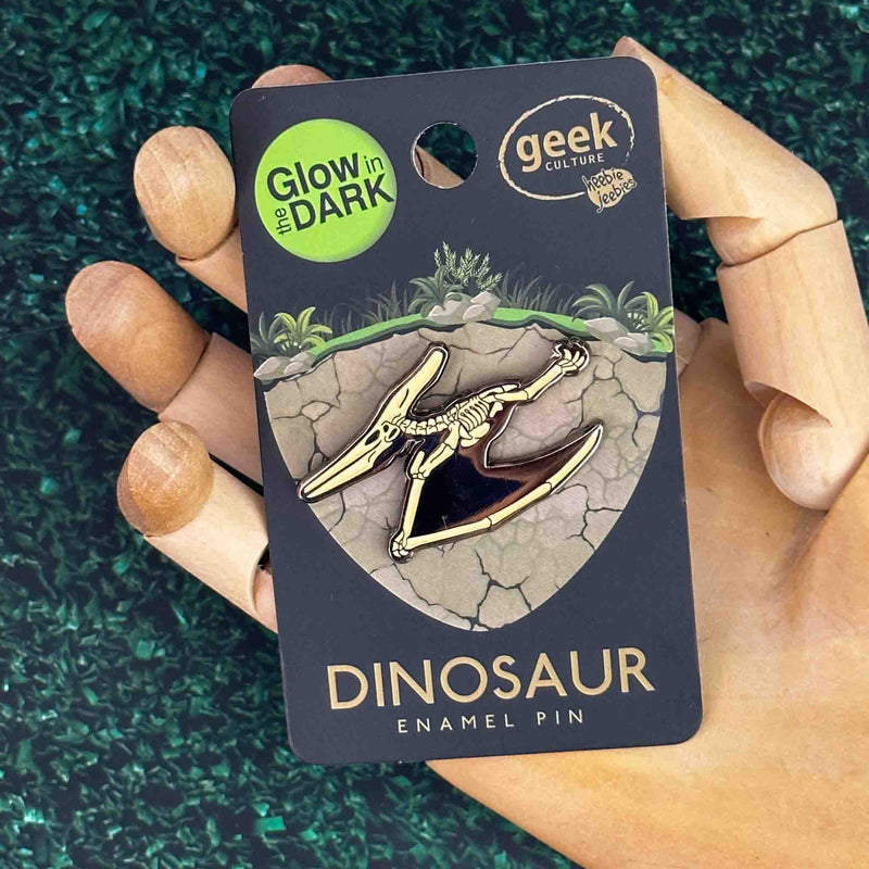 Pteranodon Glowing Dinosaur Skeleton Enamel Pin