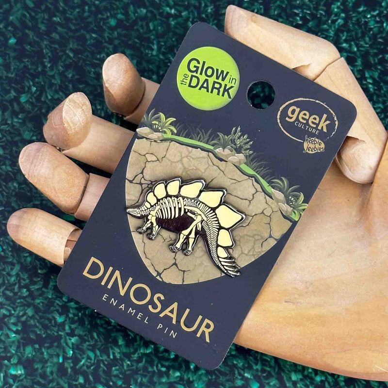 Stegosaurus Glowing Dinosaur Skeleton Enamel Pin