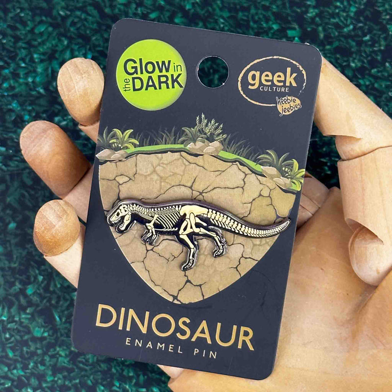 Tyrannosaurus Glowing Dinosaur Skeleton Enamel Pin