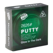 Green packaging of Heddie Jeebies putty with text and branding