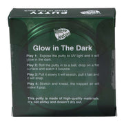 Box of glow-in-the-dark putty with instructions and branding.