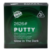 Box of Heebie Jeebies glow-in-the-dark putty with green and black design.