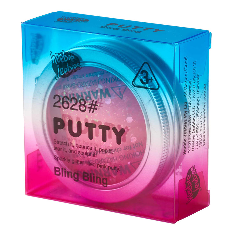 Bling Bling putty packaging with pink and blue gradient