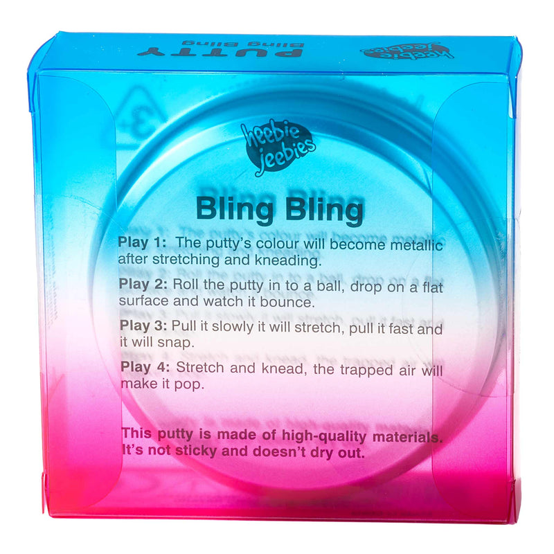 Neddy Leebies Bling Bling putty packaging with instructions on a white background