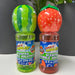 Two bottles of Maxx Bubbles scented bubble solution, one watermelon and one strawberry, on a white surface.