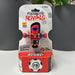 Fast Brain Toys Foosbots Rivals packaging with red and blue robot toy on a white surface.