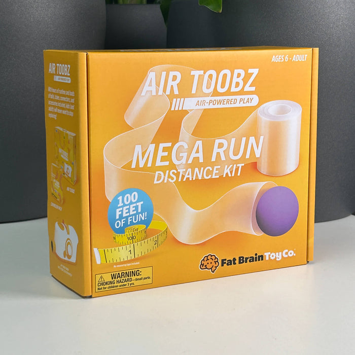 Box of Air Toobz Mega Run Distance Kit by Fat Brain Toy Co on a gray background