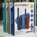 Box of Kidylwolf walkie-talkies on a white surface with a blurred background