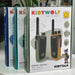 Box of KIDYWOLF walkie-talkies with colorful design and product illustration.