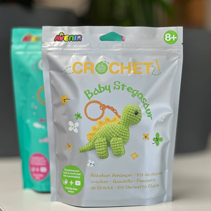 Crochet Baby Stegosaur Keychain