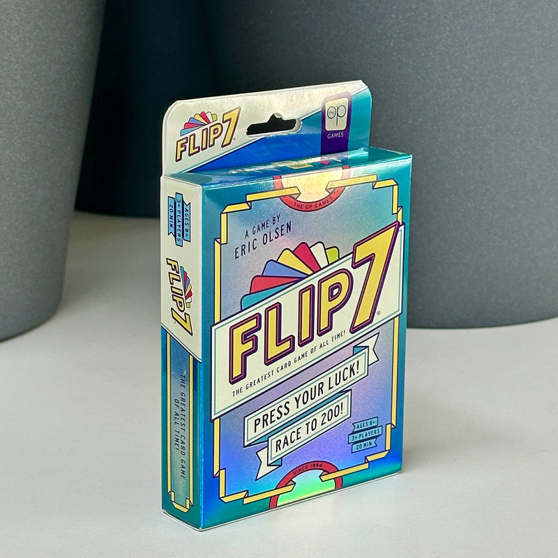 Flip 7 card game packaging on a neutral background