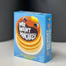 Box of 'Me Want Pancakes!' card game with cartoon pancake design on a gray background