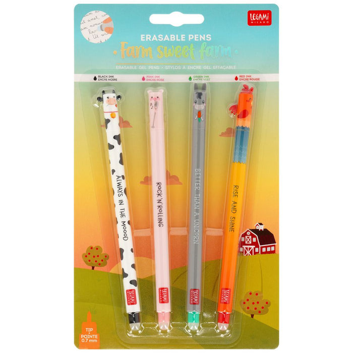 Set 4 Erasable Pens Farm Sweet Farm