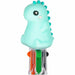 Mini 4-Colour Pen Dino Light blue dinosaur-shaped pen holder with colorful pens on a white background