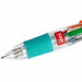 Mini 4-Colour Pen Dino Colorful pen with a transparent body and visible brand logo on a white background