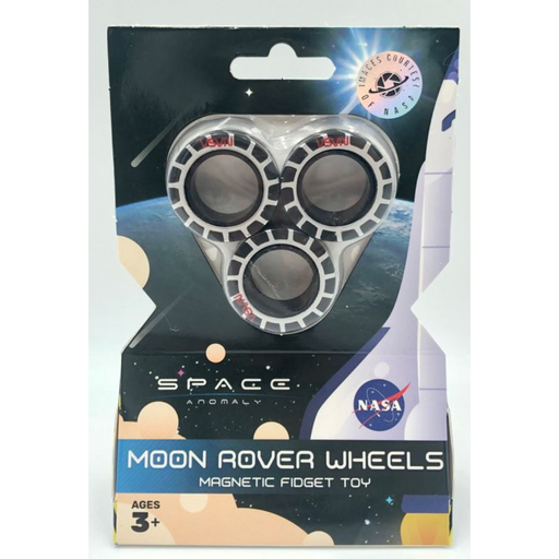 NASA Moon Rover Wheels fidget toy in packaging