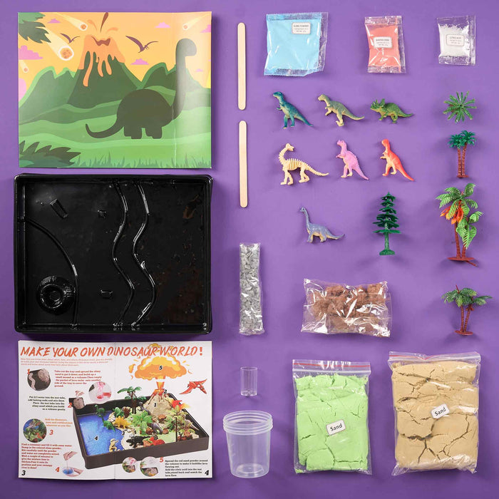 Dinosaur Habbitat With Volcano Play Set