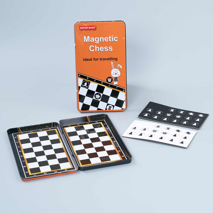 Magnetic Chess in Metal Trave