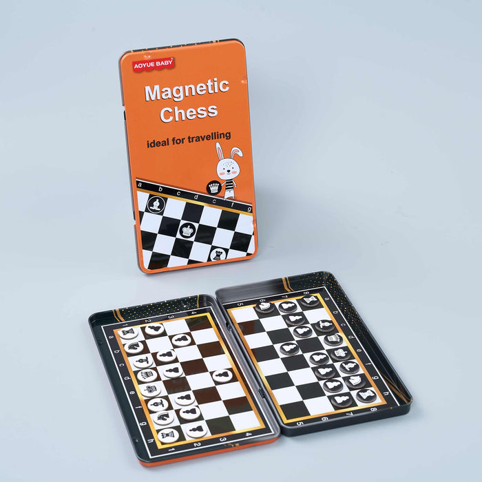 Magnetic Chess in Metal Trave