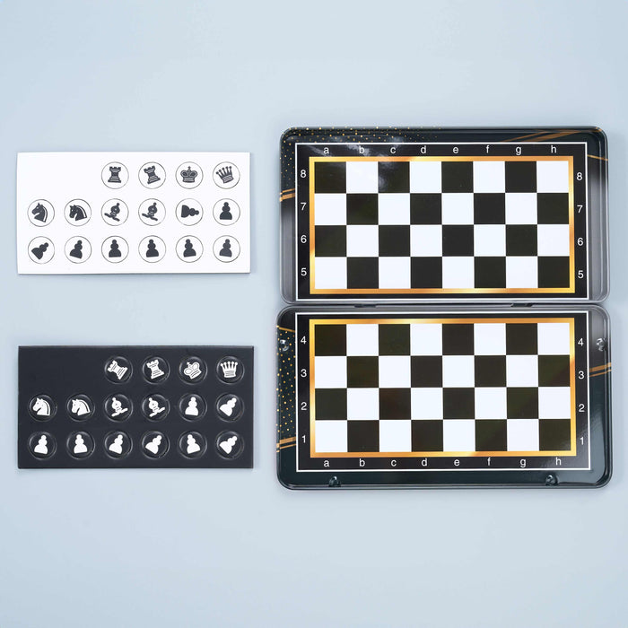 Magnetic Chess in Metal Trave