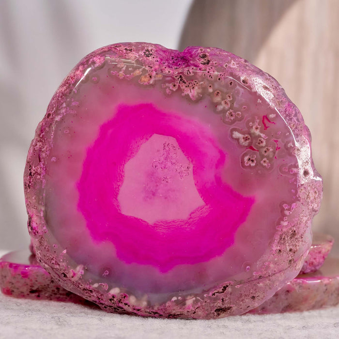 Pink Agate Slice 10cm