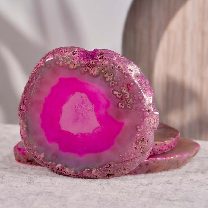 Pink Agate Slice 10cm