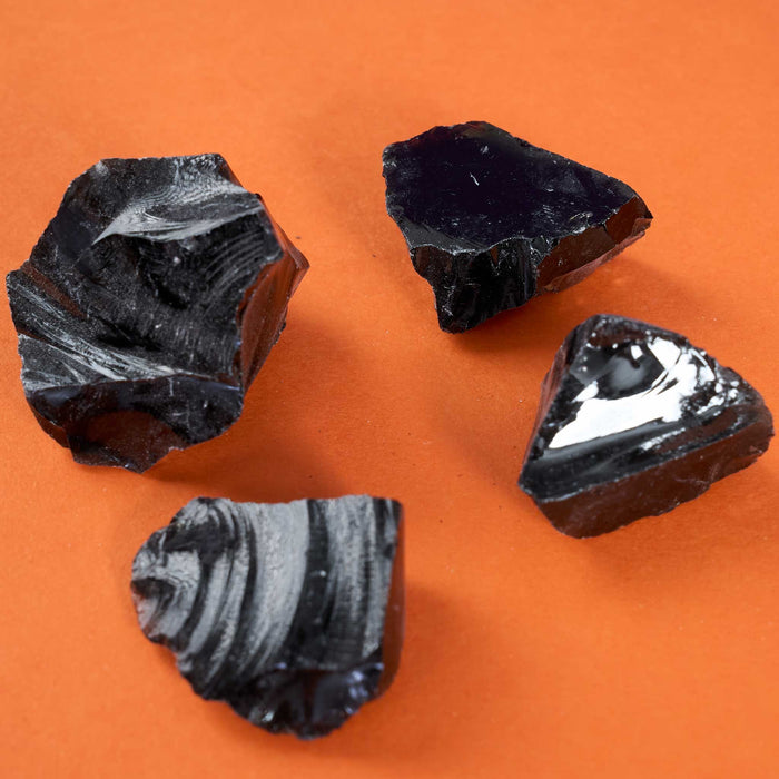 Rough Stone Black Obsidian Gla