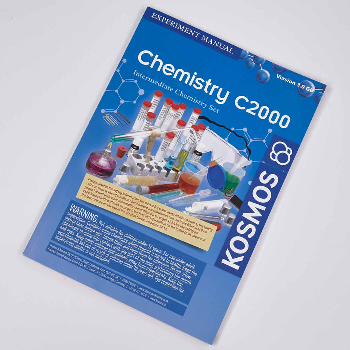 Kosmos Chemistry C2000 experiment manual on a white background