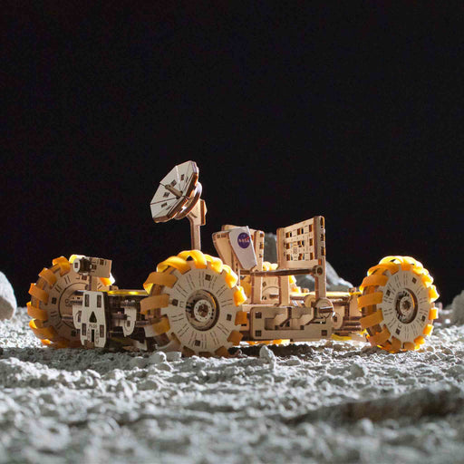 UGears NASA mechanical model Model of a moon rover on a lunar surface with a dark space background