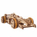 Ugears Compact Racer model Wooden model of a Formula 1 car on a white background