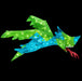 CREATTO dragon 3D puzzle packaging on a table with toys in the background Toy dragon with green and blue colors on a black background