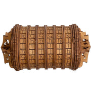 Ugears Escapewelt Cryptex Wooden letterpress wheel Wooden puzzle with letter embossing on a white background